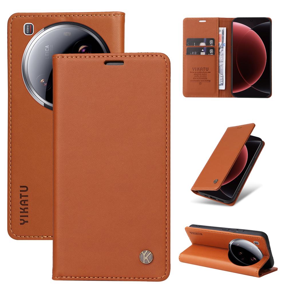 For Xiaomi 15 Ultra Phone Cases YIKATU Magnetic Closure PU Leather Mobile Cover