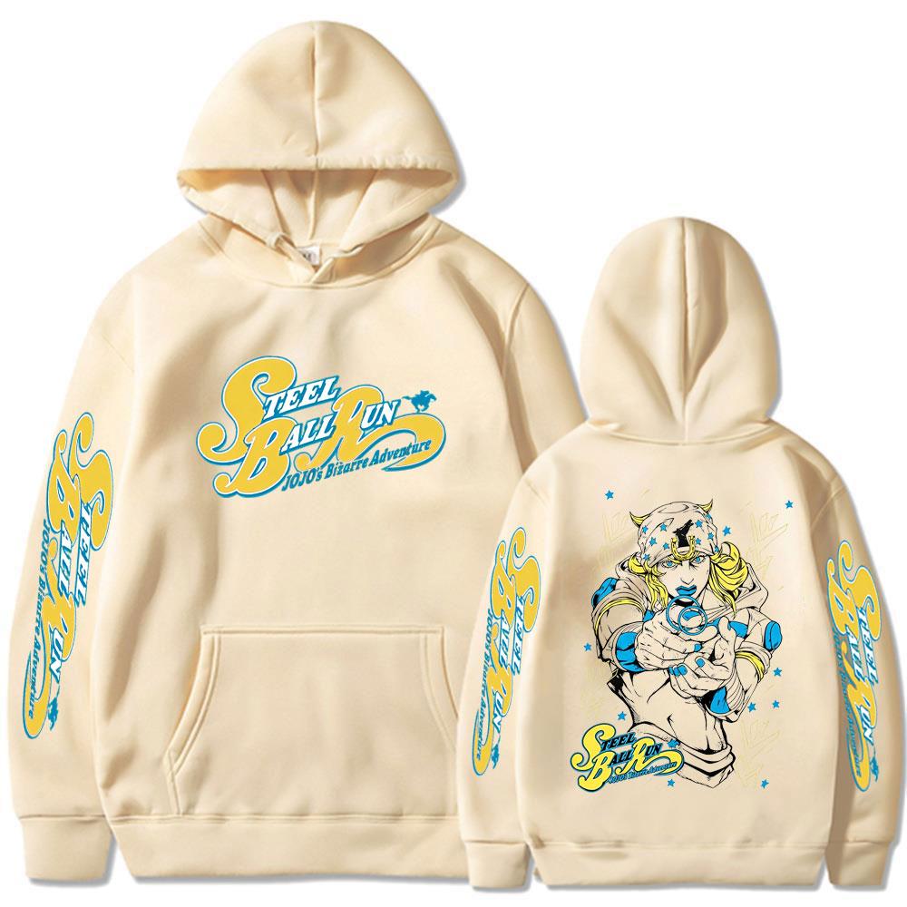 Anime Jojo Bizarre Adventure STEEL BALL RUN Jonathan Joestar Hoodies Men Women Clothing Hip Hop Oversized Hooded Sweatshirts Tops