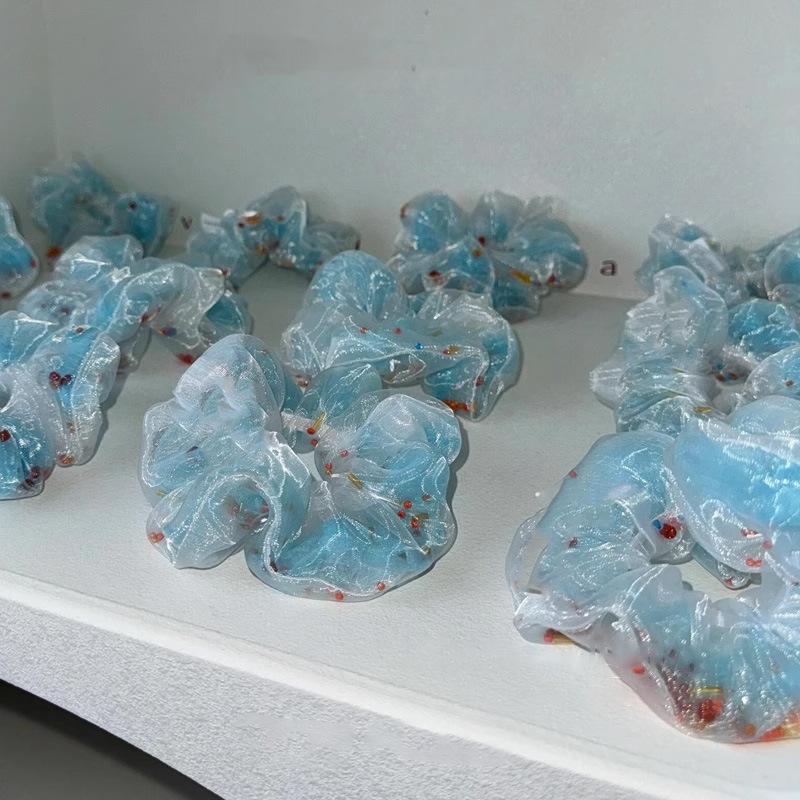 Creativity Blue Goldfish Large Intestine Hair Bundle Hair Accessories for Female Design Sense Elastic Hair