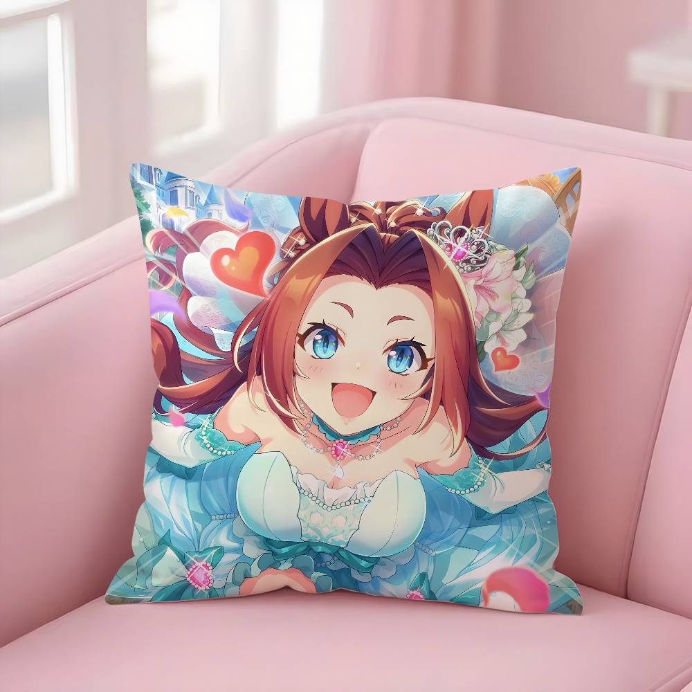 Anime U-Uma Musume Pretty DerbyS Pillow Case Soft Plush Fabric Double Sided Print Decorative Home Living Room Gift Cushion Cover