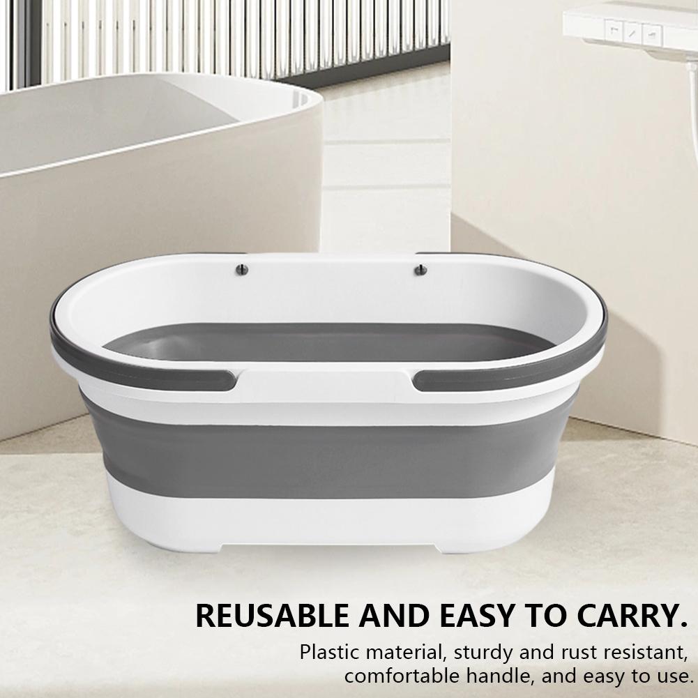 Plastic Camping Bucket with Handle Rectangular Handy Basket Large Capacity Multifunctional Household Cleaning Bathroom Accessory