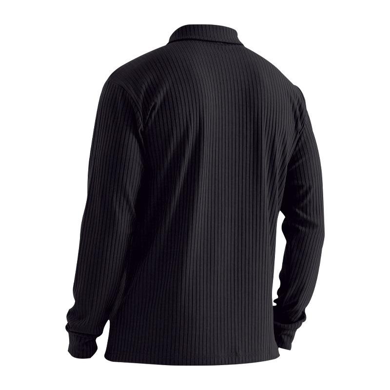 Autumn Men's Long-sleeved T-shirt Anti-stripe Loose Lapel Long-sleeved Polo Shirt Men's Tops