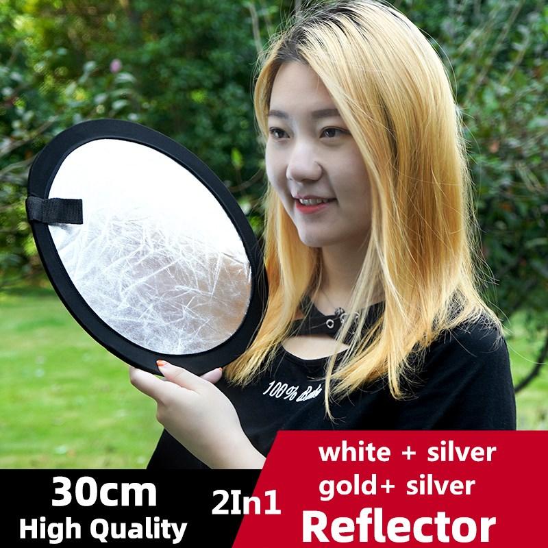 Cheap Silver Gold White 2in1 30cm Home Photography Outdoor Fill Light