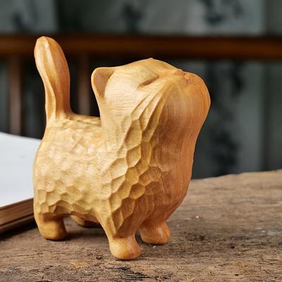 1pc Woodcarving Ornaments Handlebars Wooden Products Carving Pieces Creative Wooden Solid Wood Crafts