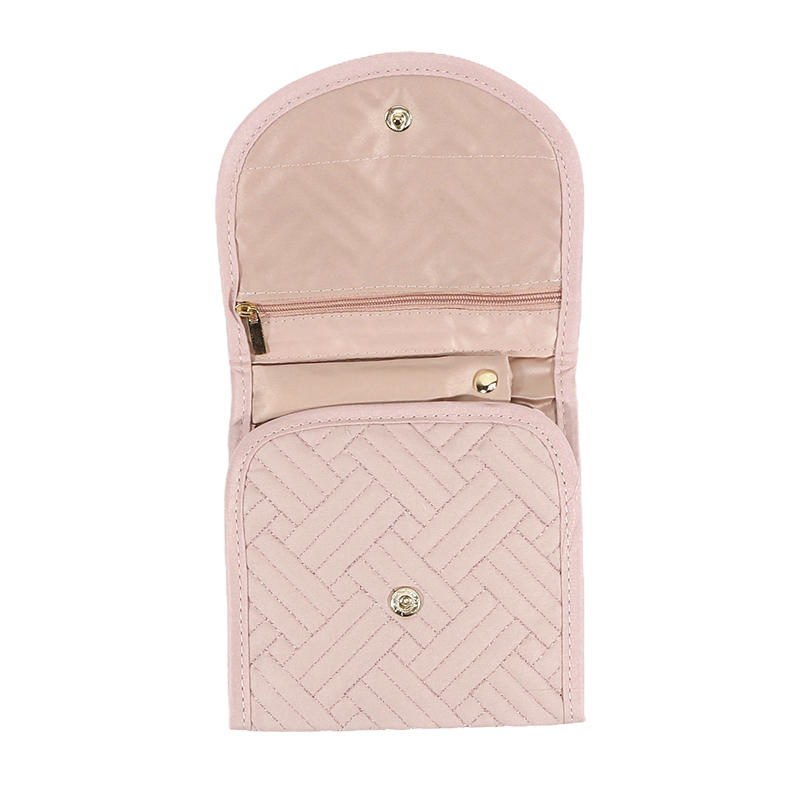 Luxury Portable Jewelry Organizer Bag - Travel Jewelry Case with Zipper Pockets for Earrings Necklaces Rings Gift Ready