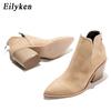 Fashion EilyKen Autumn Winter Casual Western Cowboy Ankle Boots Women Snake Cowgirl Booties Short Cossacks Botas High Heels Shoes