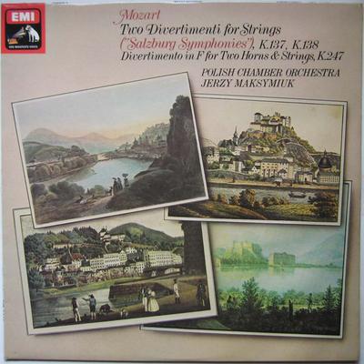 LP Record WOLFGANG AMADEUS MOZART, POLISH CHA - Two Divertimenti For Strings ("Salz ASD3465 EMI, His Master 1978 UK Classical Used