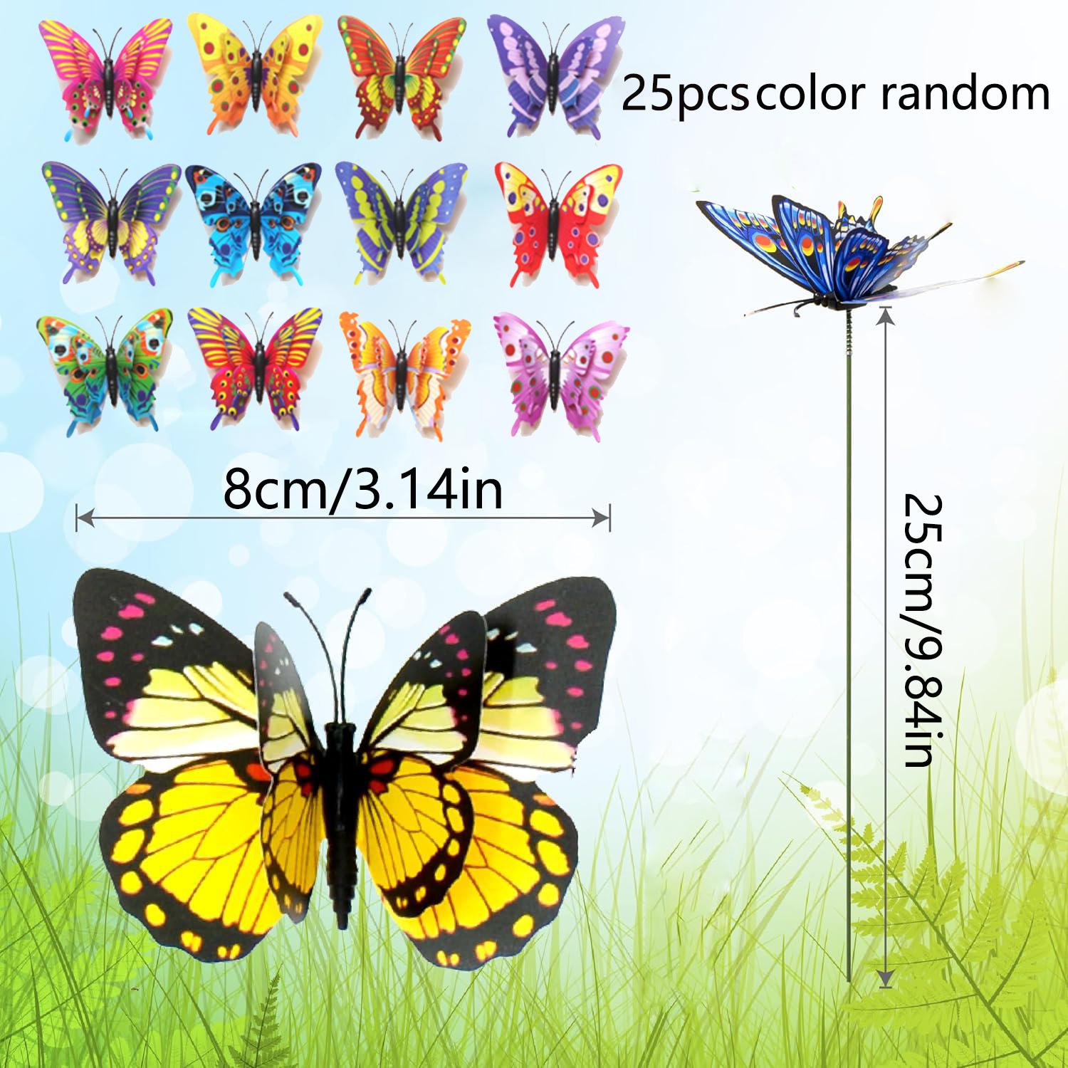 

25/50 шт. двухкрылые бабочки садовые кашпо красочные причудливые бабочки колья Decoracion наружный декор садовый декор