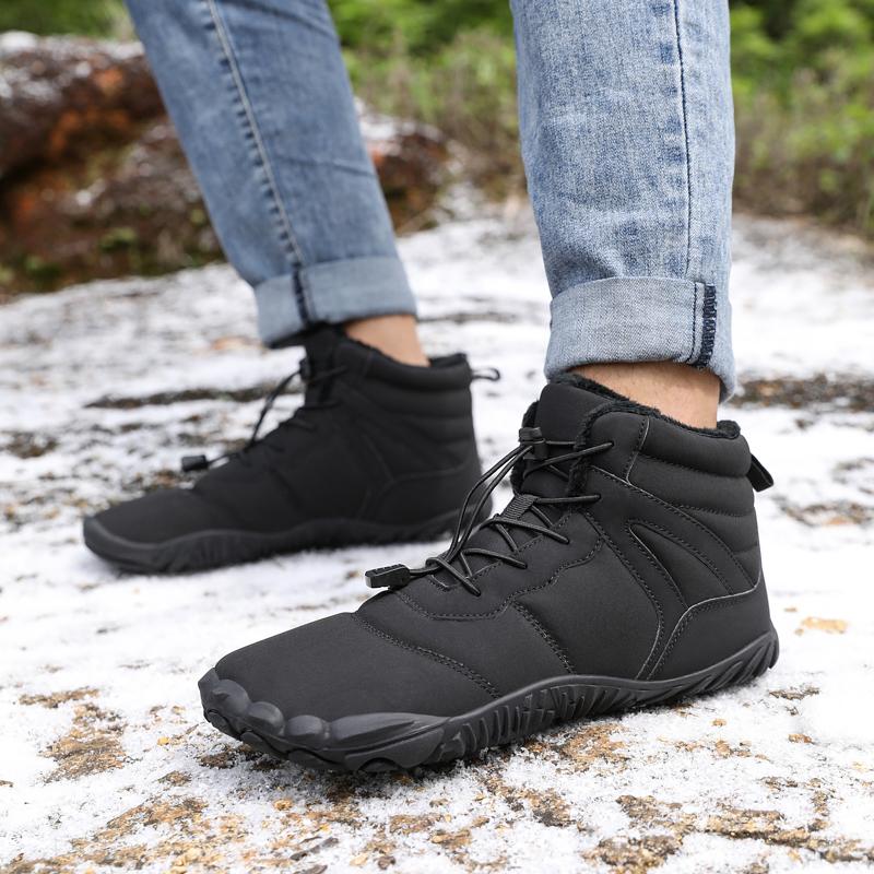 Winter Hiking Shoes Anti-slip Outdoor Warm Sneakers Unisex Cotton Shoes Plush Ankle Boots Elastic Climbing Sports Shoes