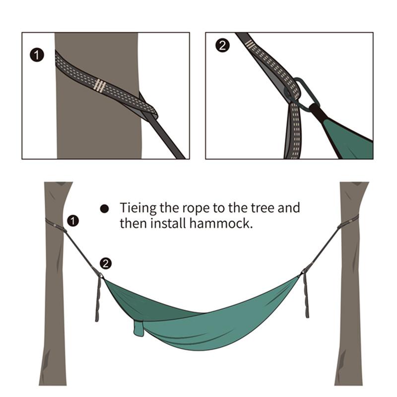 Heavy Duty Hammock Straps 600lbs Polyester Rope With 5 Rings For Secure Outdoor Camping And Hanging