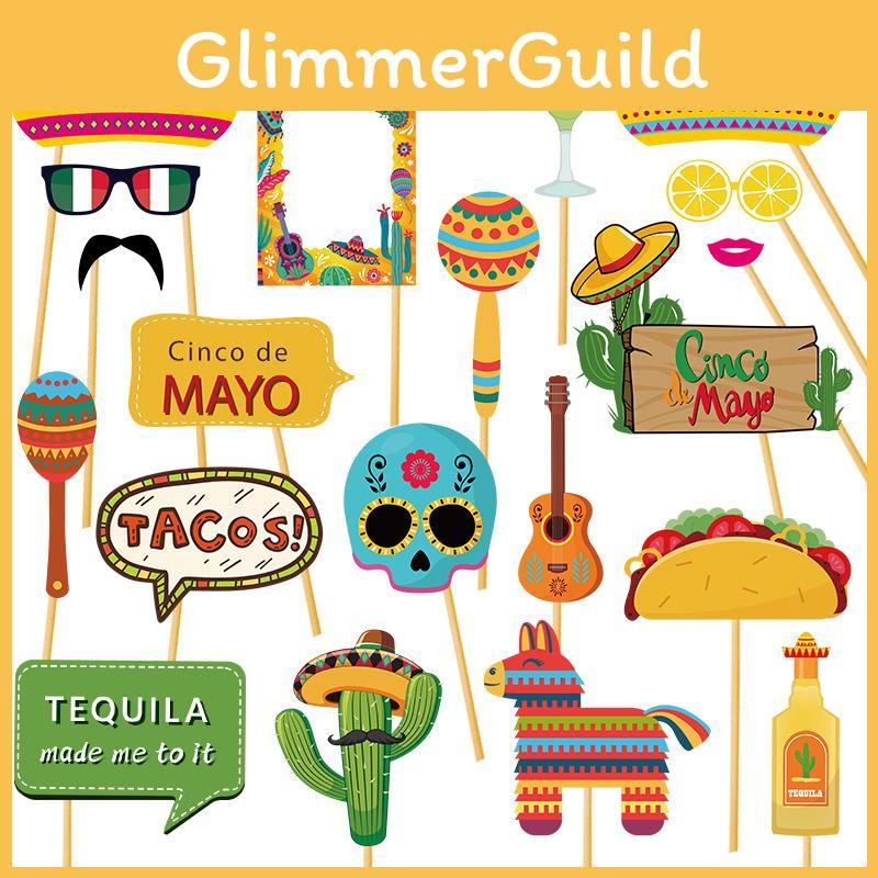 Mexican Carnival Photo Props Party Decorations With Paper Material For Festive Events