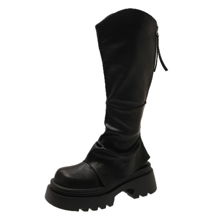 Thick-soled High Boots Women's 2025 New Autumn and Winter Brown Long Boots Trouser Boots Small Explosive Knight Boots