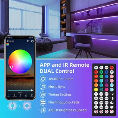 5050 RGB Led Strip Lights Bluetooth APP Control With 44 Key Remote Music Sync Luces Led Ribbon Tape For Home Decor TV Backlight