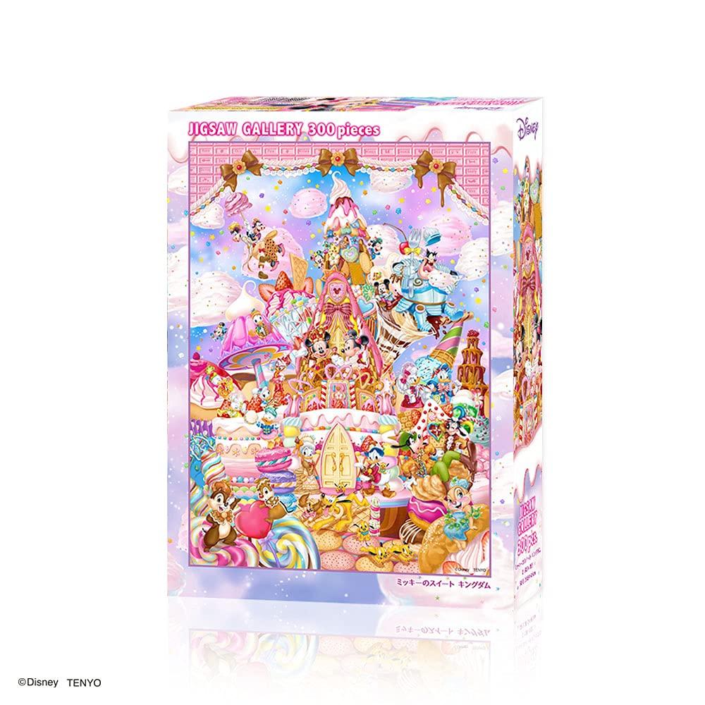 Tenyo [Vyrobeno v Japonsku] 300dílné puzzle Disney Mickey's Sweet Kingdom (Rozměr 30,5 x 43 cm) D-300-053 s lepidlem, špachtlí a servisní kartou