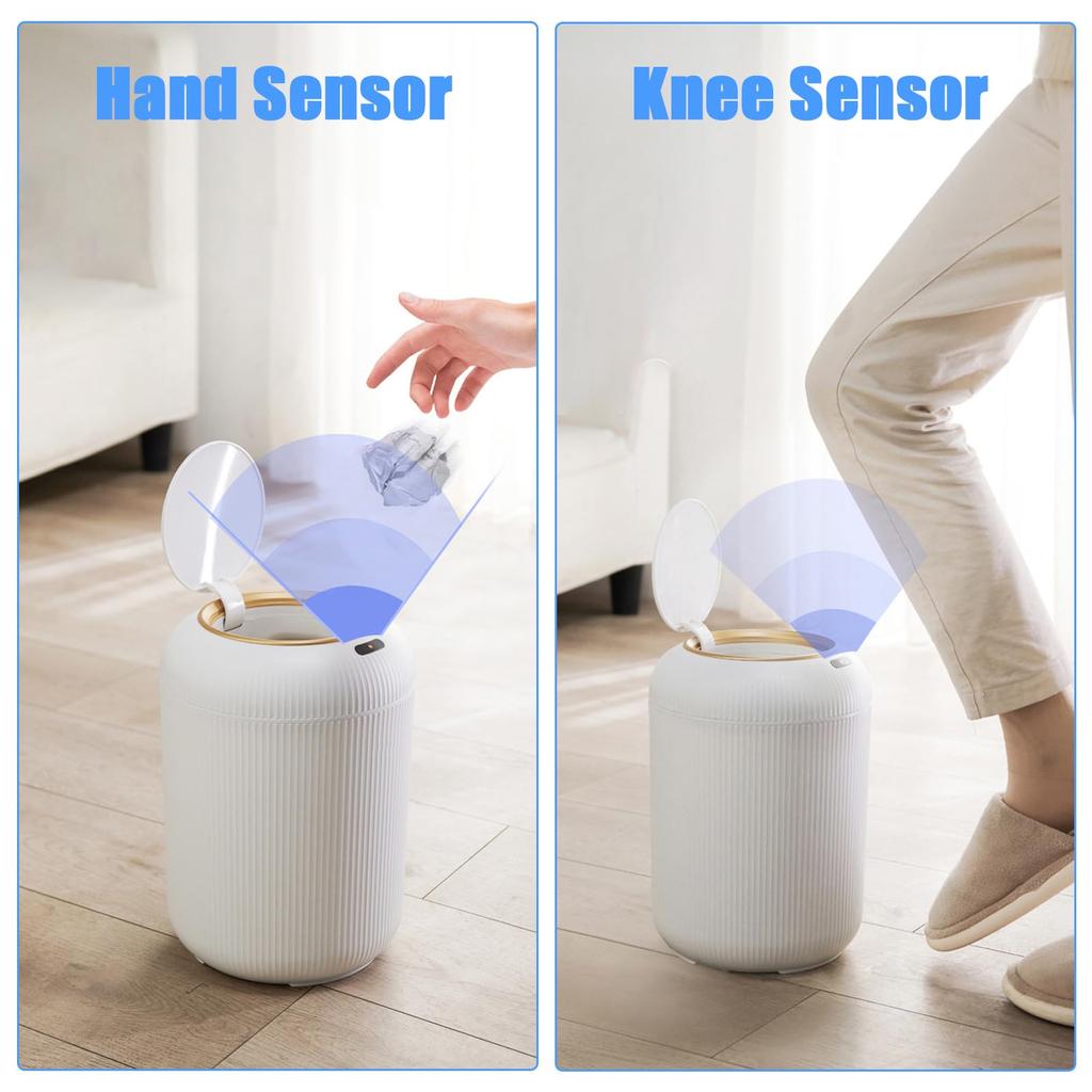 Automatic Trash Can with Lid Small Plastic Smart Trash Can Motion Sensor Trash Can for Bedroom Bathroom Kitchen Office