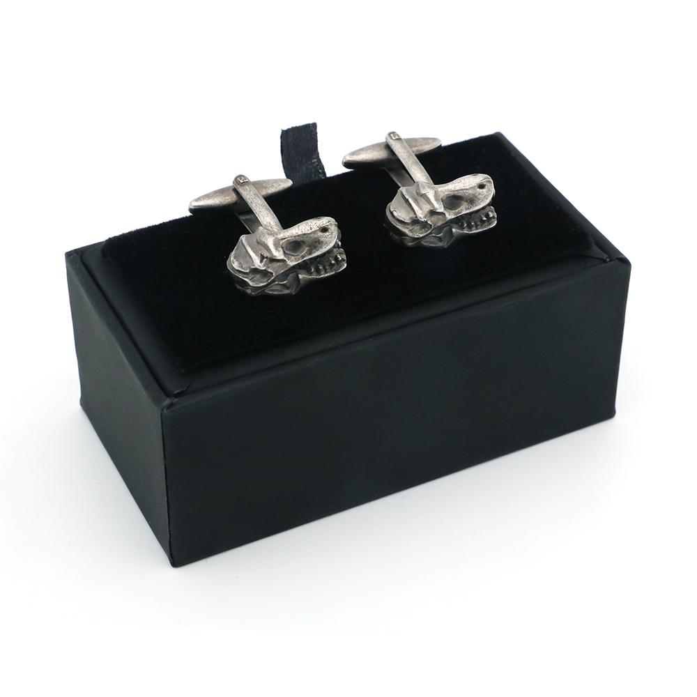 Men'S Dinosaur Skull Cufflinks Novelty Animal Head Design Vintage Color Brass Cuff Links Wholesaleretail