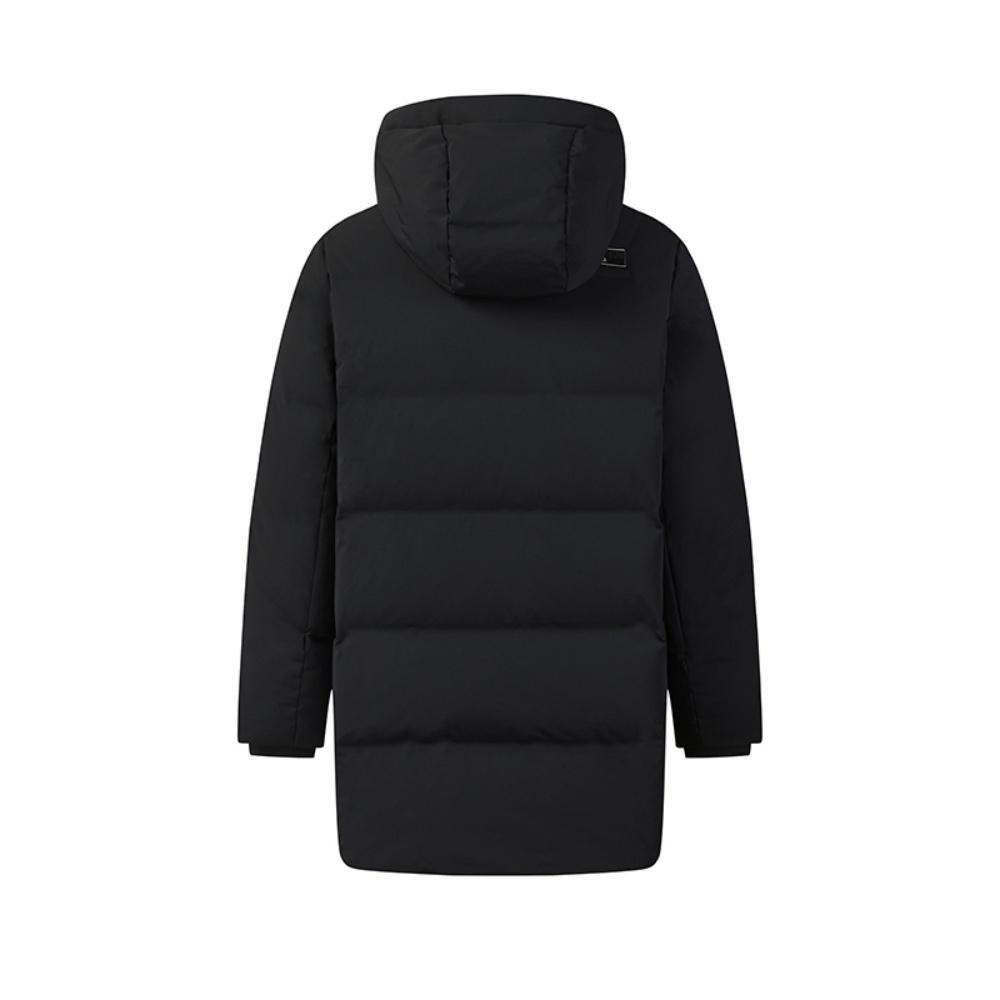 Fila White Classic Fashion Simple Warm Goose Down Comfortable Versatile Mid-Length Down Jacket Men Outerwear Black F11M543916FBK