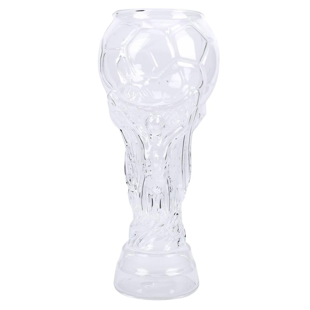 Beer Glass 800ML Freezer Safe Innovative Soccer Trophy Shaped Glass Beer Mug for Craft Beer Fruit Juice Cocktails