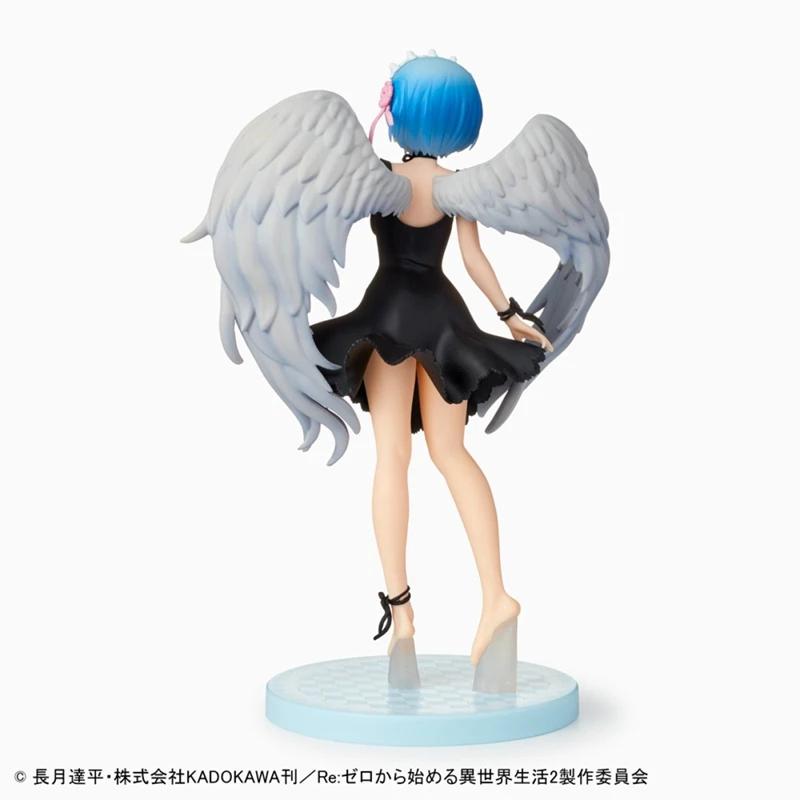 21CM Ghost Angel Rem Anime Figure Re:Life In A Different World From Zero Dress Wings Standing Model Toy PVC Collection Ornaments