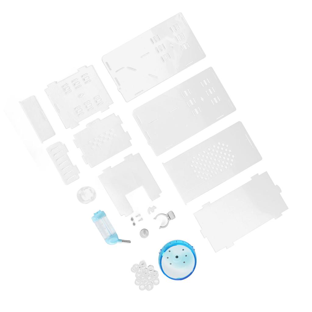 Clear Hamster Cage Acrylic with Silent Exercise Wheel Small Animal Cage for Little Hamster