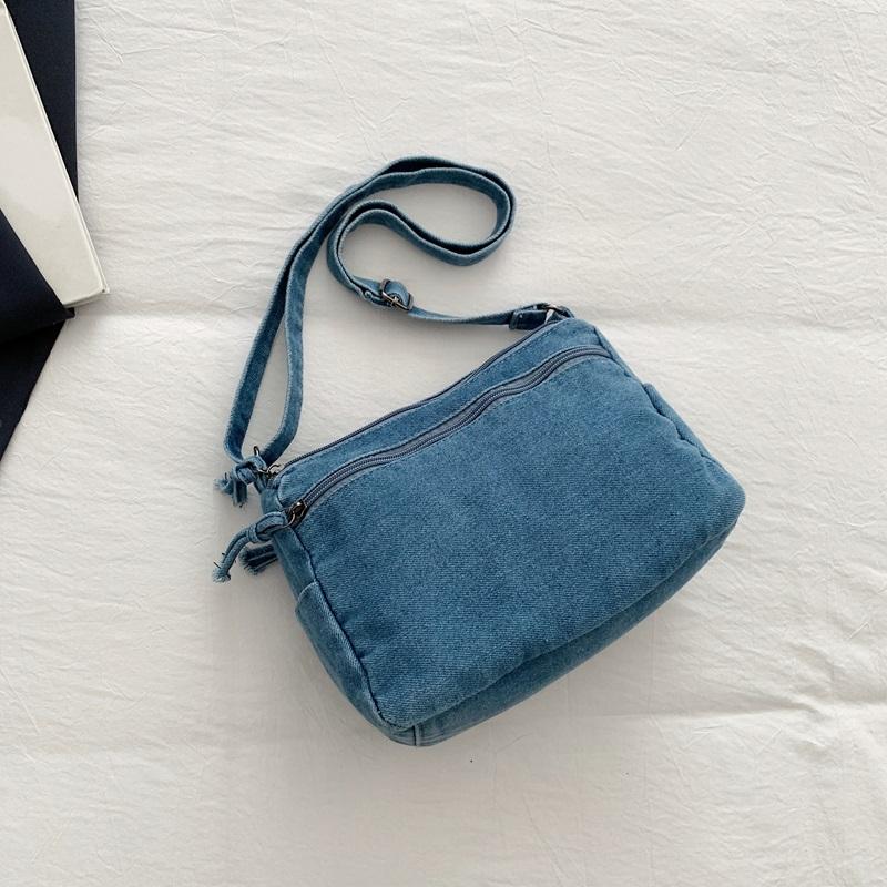 Denim Mobile Phone Bag Women's Shoulder Crossbody Bag Multi-Compartment Small Square Bag