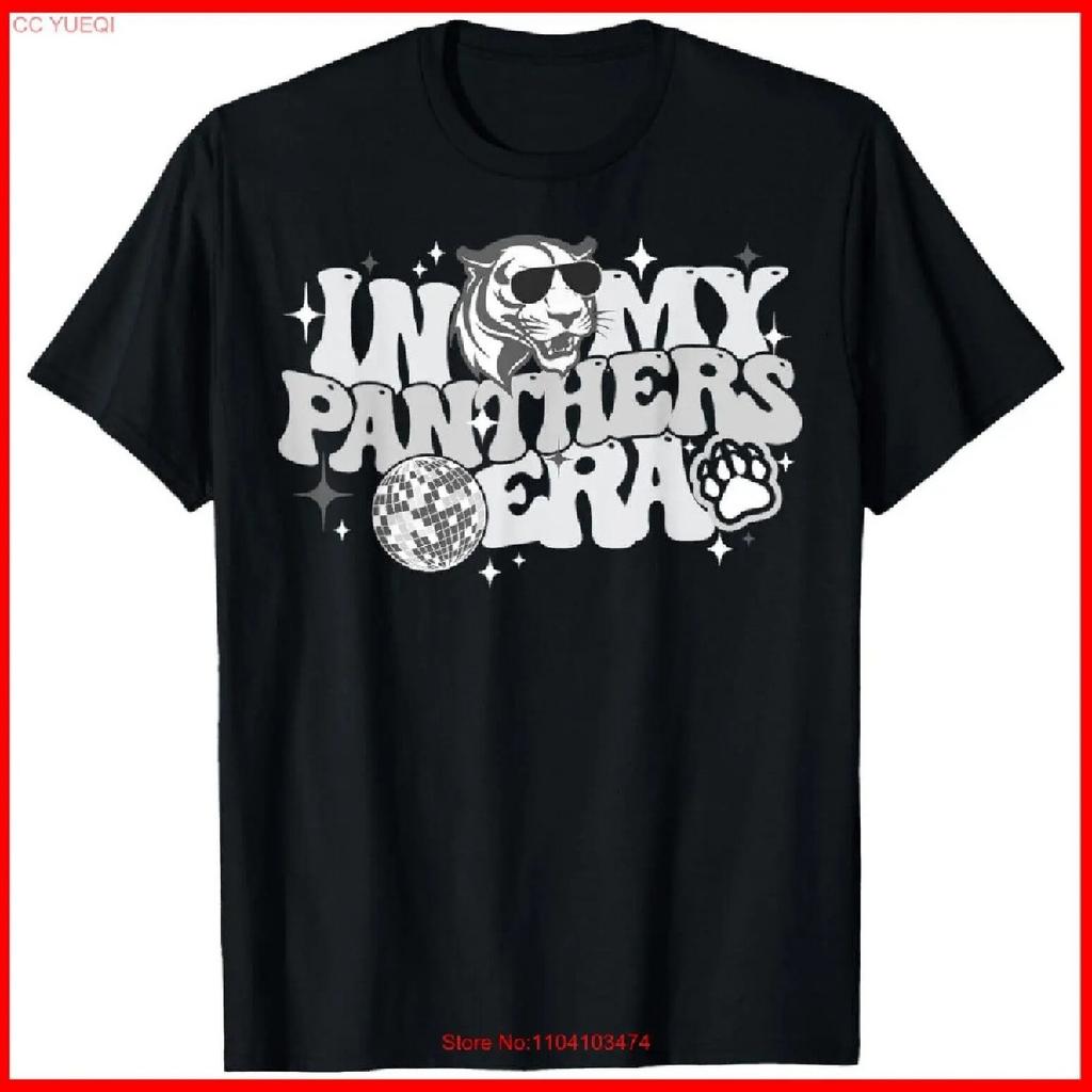 In My Panthers Era Back to School Mascot Spirit Pride Game Black Cotton T-Shirt
