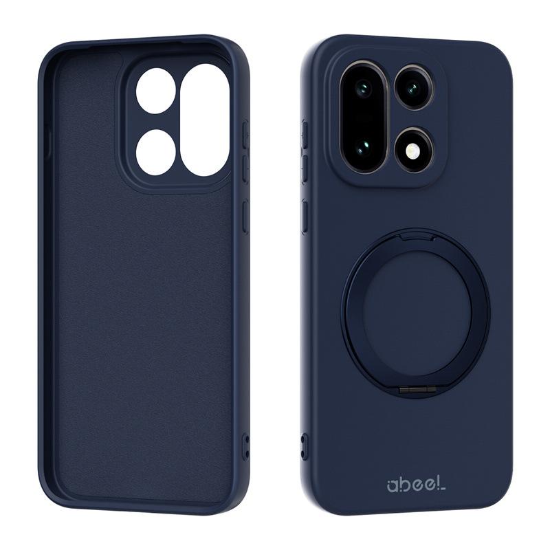 Модный простой чехол из жидкого силикона чистого цвета для One Plus 15 13T 13S, с магнитной подставкой, противоударный, с полной защитой камеры OnePlus 13T темно-синий