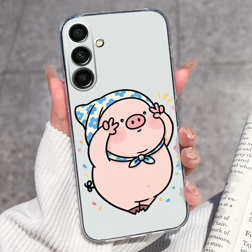 Casing For Samsung A16 A17 A15 A14 A13 A12 A10 A26 A25 A24 A23 A22 Phone Cover Cute Penguin Pattern Transparent Silicone Shell For Samsung Bumper Case