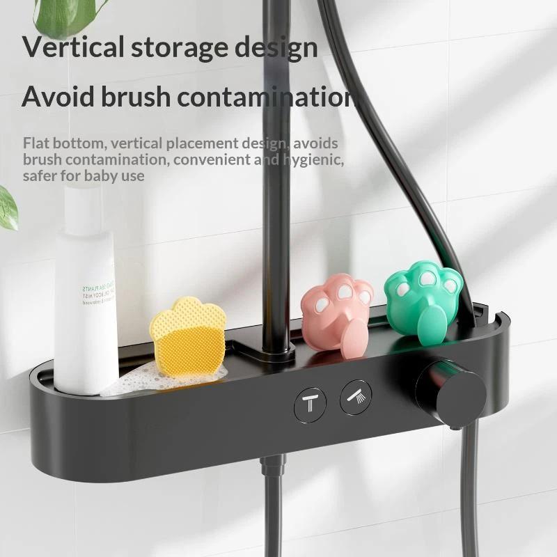 Soft Silicone Paw Shaped Bath Brush With Gentle Bristles And Massage Design Perfect For Baby Bathing Pet Grooming