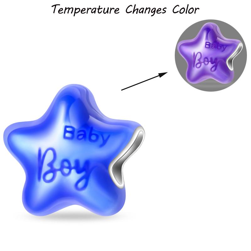 100% S925 Silver Temperature Change Color Chameleon Elephant Trendy Charms Fit Pan Original Bracelets DIY Fine Jewelry Gifts
