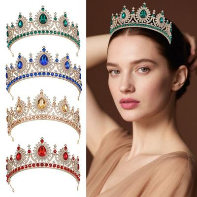 Multicolor Bridal Crown Luxury Queen Princess Tiara Beautiful Wedding Crown  Hair Dress Accessories