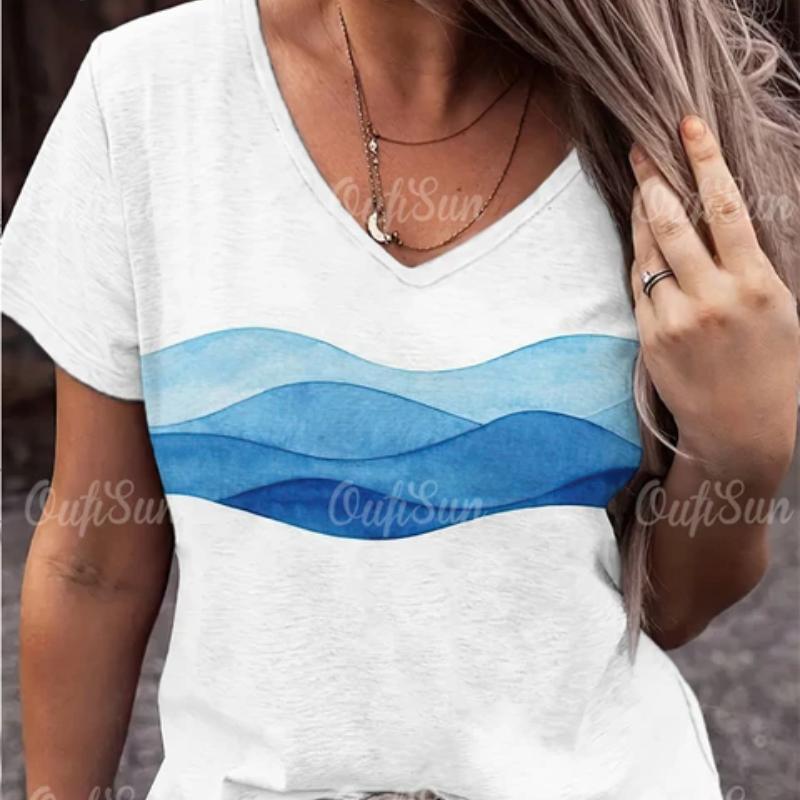 

Новая женская футболка с простым графическим принтом, топ больших размеров, летняя женская одежда, дизайнерская рубашка большого размера с коротким рукавом, женская рубашка с v-образным вырезом 8XL