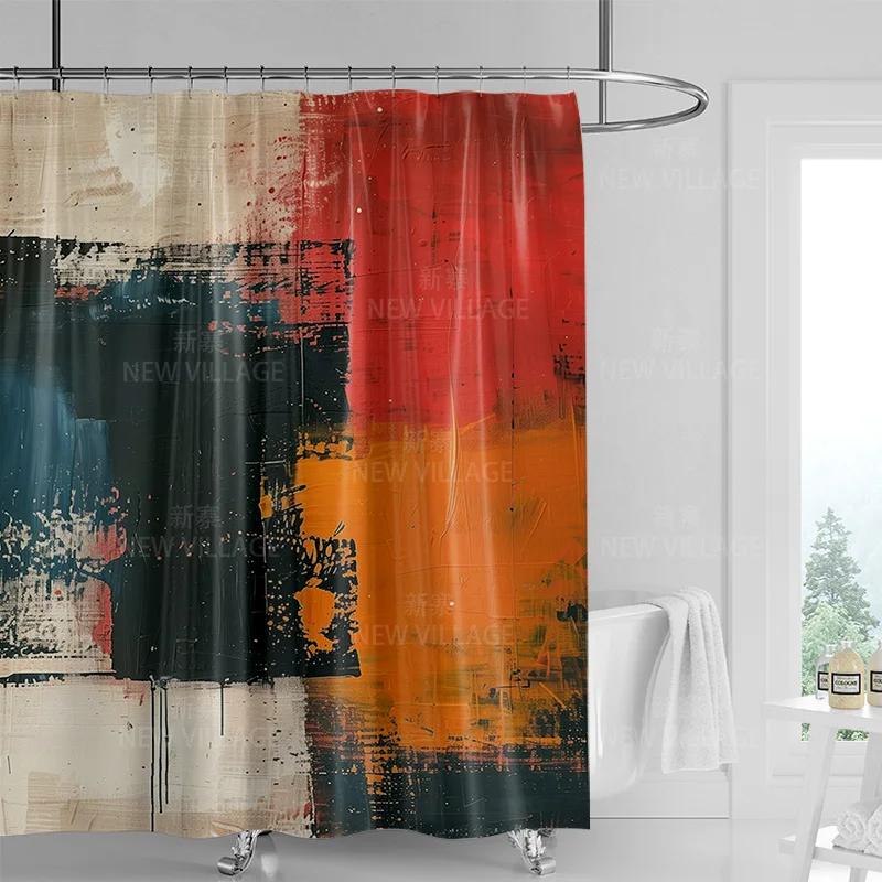 Abstrakcyjna Zasłona Prysznicowa z Graffiti Można Prać w Pralce Odporna na Wycieranie Nordycka Dekoracyjna Zasłona Prysznicowa do Rodzinnej Łazienki 180x200