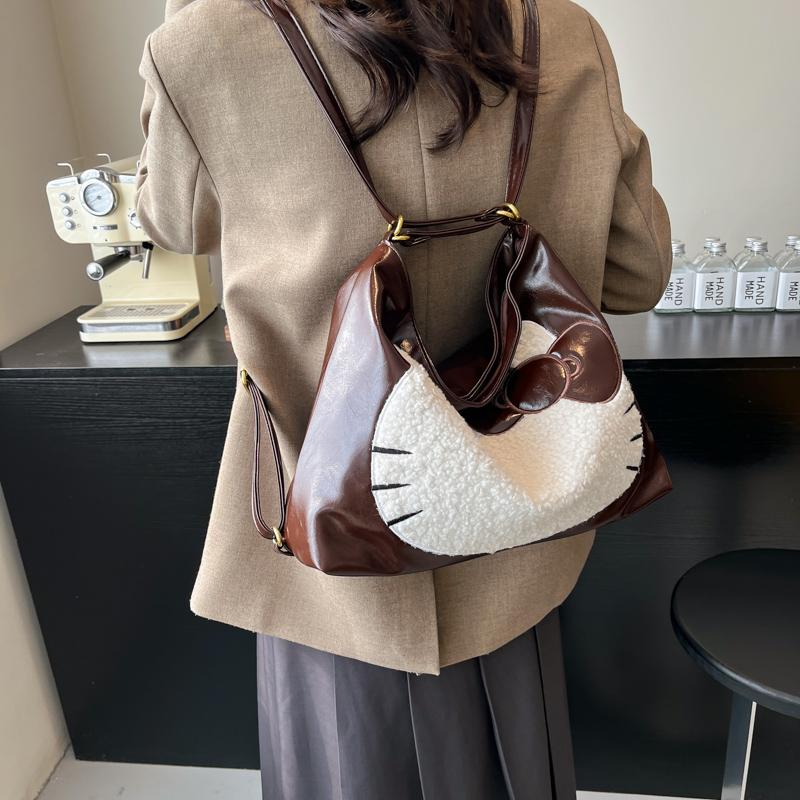 Women's Multi-Function Backpack Cartoon Cat Shoulder Bag