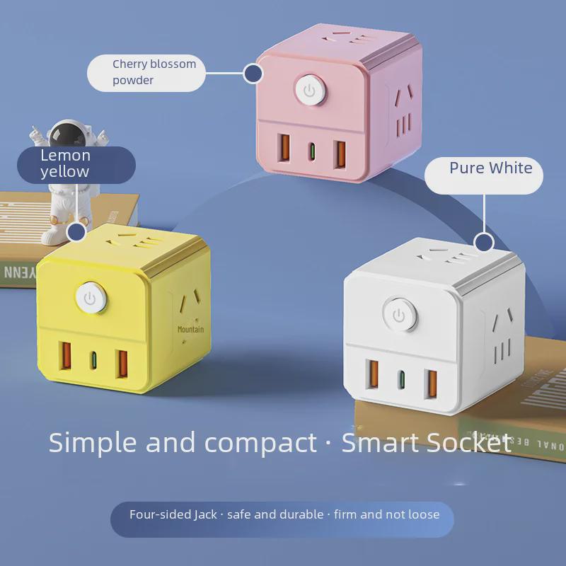 

Компактний Smart Cube: Багатофункціональний бездротовий USB-роз єм із чистою міддю, підходить для домашнього використання