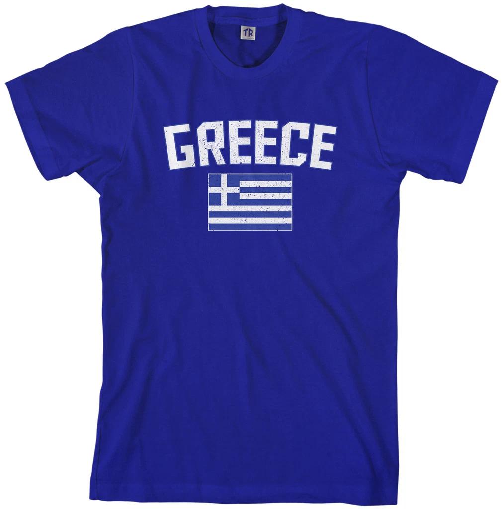 

Threadrock Men s Greece Flag T shirt Athens Greek Europe Pride S