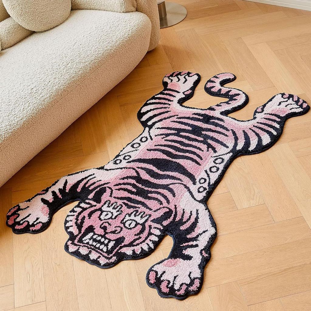Cartoon Tiger Carpet Home Decoration Anti Slip Mat Living Room Bedroom Bedside Carpet