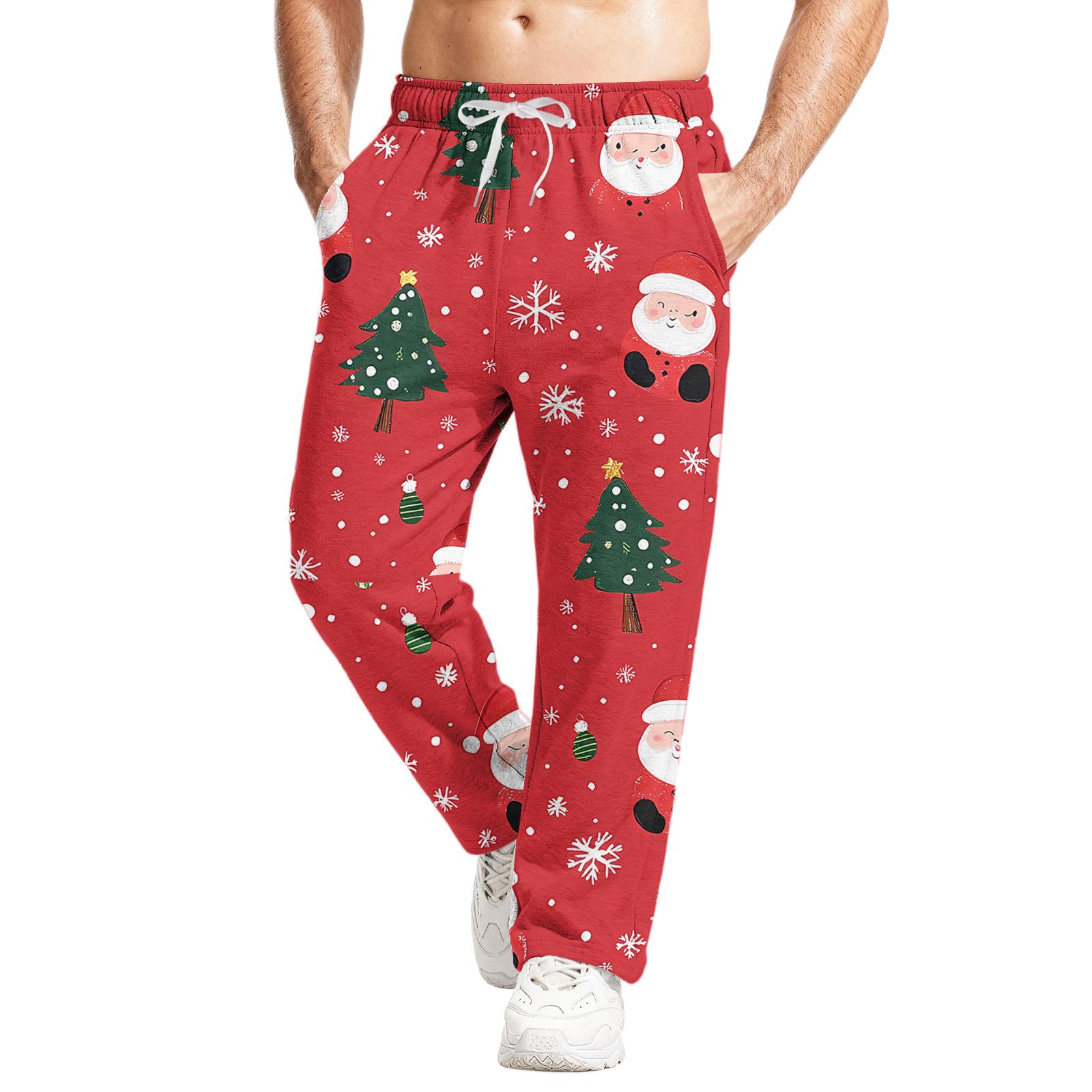 

Мужские повседневные спортивные штаны свободного кроя с эластичным поясом и кулиской, штаны для йоги M красный