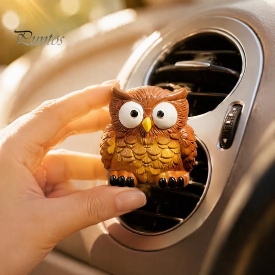 Resin Car Interior Decoration Cute Animal Vent Clip Air Freshener with Aroma Pad, Lion Mini Ornament for Leopard Deer Owl Dashboard Ornament,