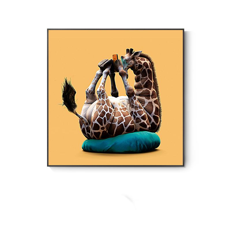 Nordic Cute Animal Posters Funny Giraffe Panda Cat Phone Canvas Painting Wall Pictures for Living Room Decor Kids Room Cuadros