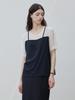 Le Studio Color-Block Bustier Blouse Navy
