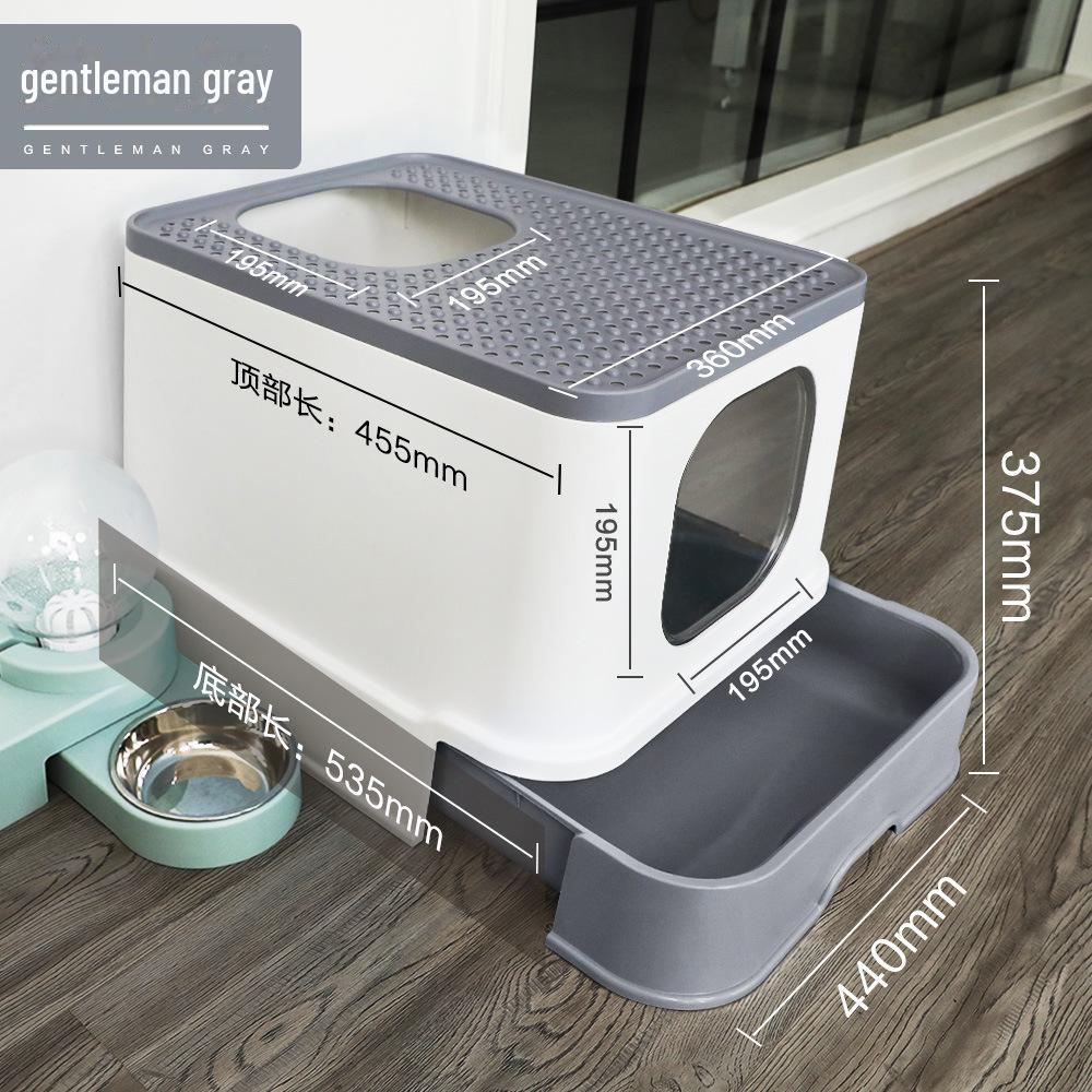 "Extra Large Enclosed Cat Litter Box with Drawer and Splash-Proof Design"