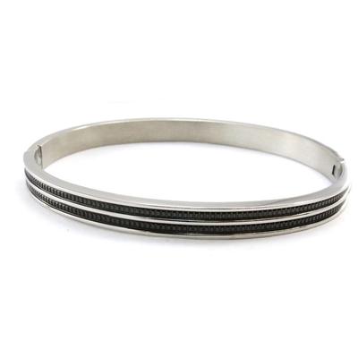 [J0983] - Herrenarmband 'Peaceful' Rutheniumstahl