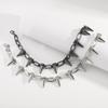 Rivet Black Chain Necklace for Men Women Hiphop Vintage Punk Choker Exaggerated Street Rock Daily Versatile Jewelry Gifts 2025