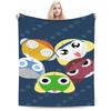 Anime Keroros Frog Blanket  Soft Graphic Plush Throw Blanket For Students Outdoor Flannel Bedspread Bed Cover