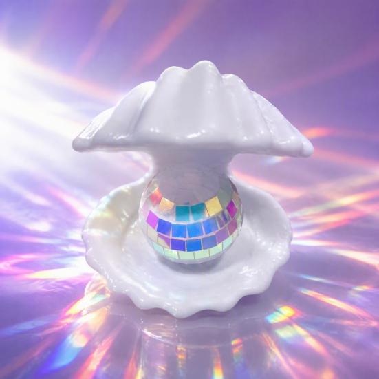 Cute Animal Ornament Disco Snail Figurine, Retro 70s Ball Table Statue, 3D Boho Room Accessories Glitter Mirror for Home Office Desktop Shelf