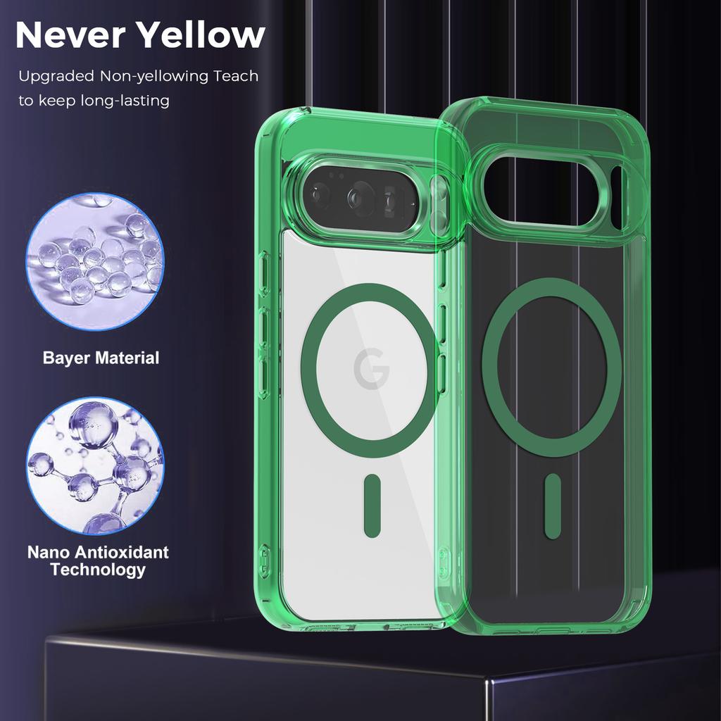 Luxury High Transparent Magnetic For Magsafe Wireless Charging Case For Google Pixel 10 Pro XL 9A Solid Color Bumper Back Cover