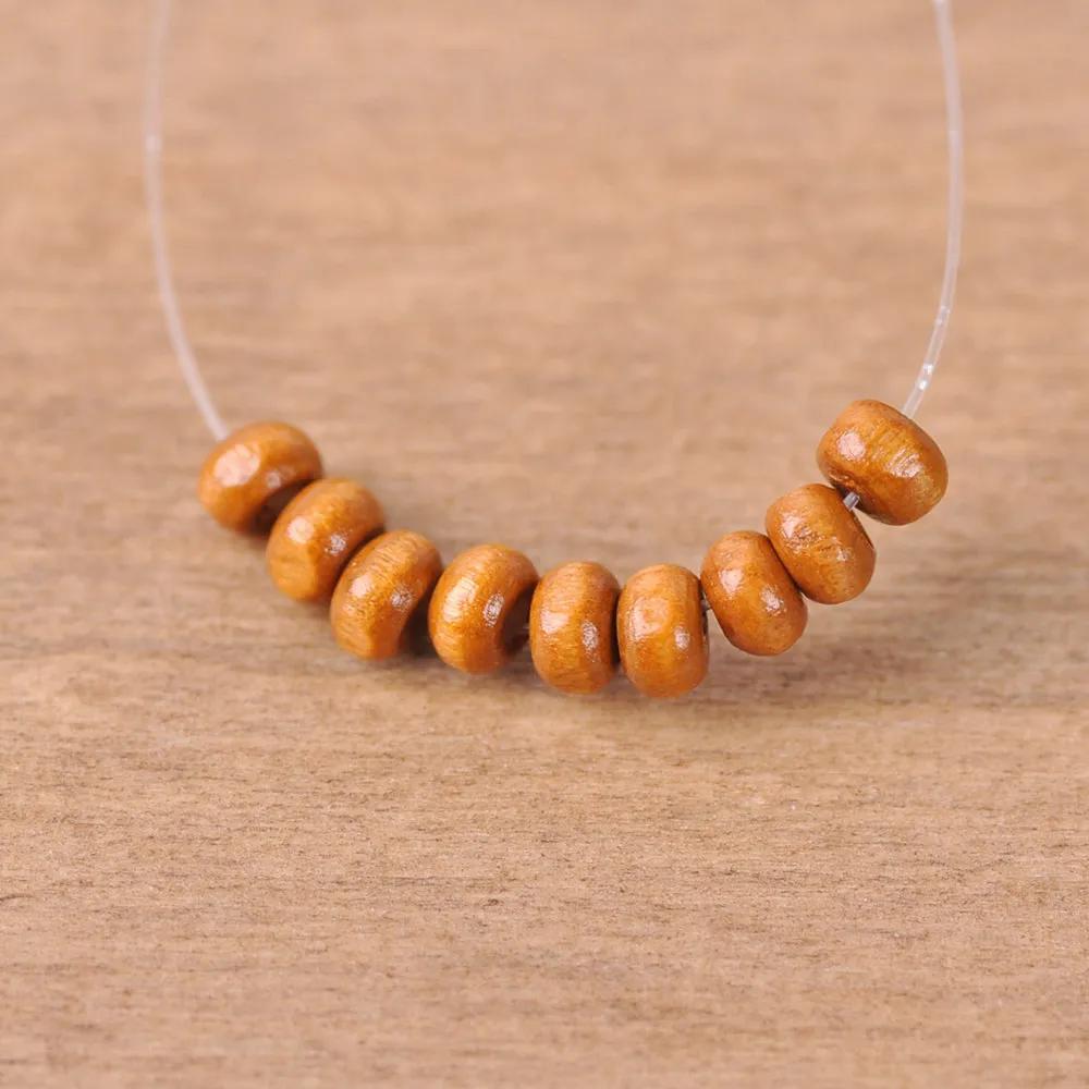 1000pcs Round 4mm Plated Coated Color Natural Wood Small Loose Spacer Beads for DIY Crafts Woodcraft Jewelry Making Accessories