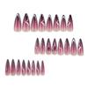 24 Pieces Europe and The United States Wear Long Nail Pointed Fake Nails Spice Girl Flash Diamond Dark Gradual Change Nail Patch
