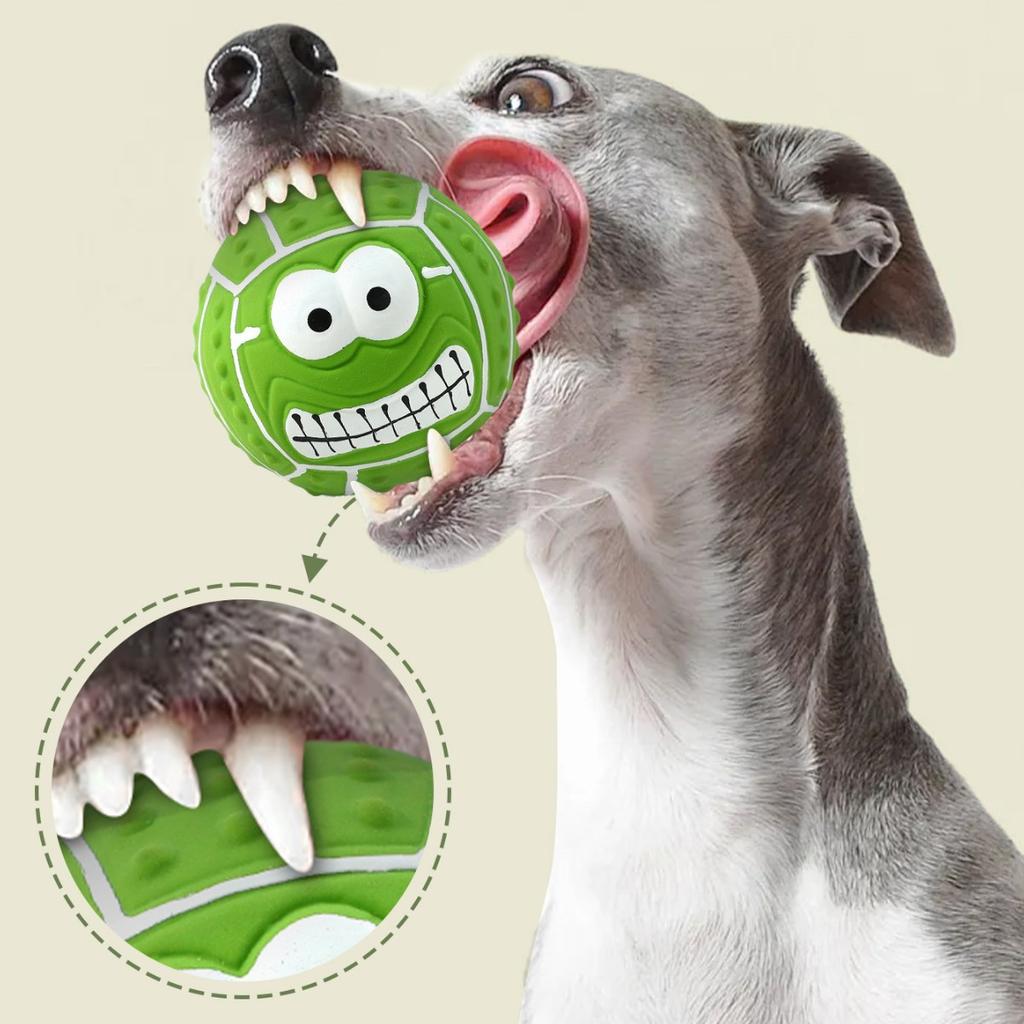 Neuer Smiley-Ball Latex Soundspielzeug Backenzähne Reinigung Haustier Latexball Hundespielzeug Haustierbedarf